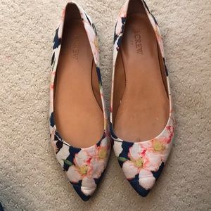 Jcrew pink floral flats